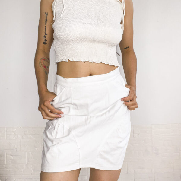Pollera de jean blanca SALE