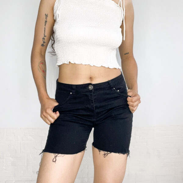 short de jean negro SALE - Imagen 2