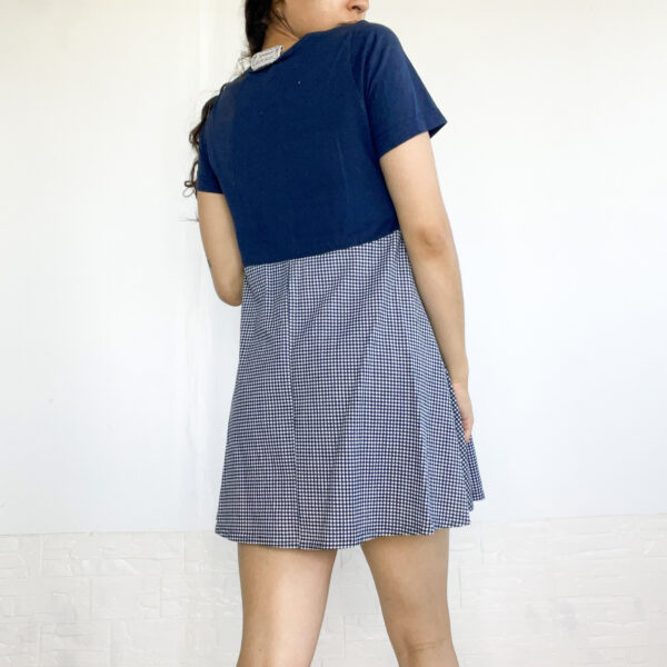 vestido de algodon azul SALE - Imagen 4