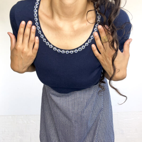 vestido de algodon azul SALE - Imagen 5