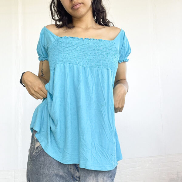 blusita fluida turquesa SALE - Imagen 2