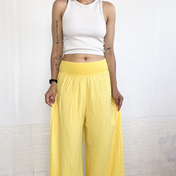 Pantalon de algodon amarillo SALE - Imagen 2