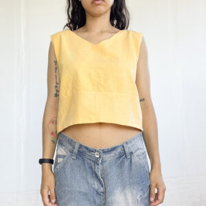 crop de lino amarillo SALE