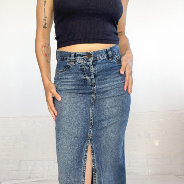 Pollera midi de jean - Imagen 2