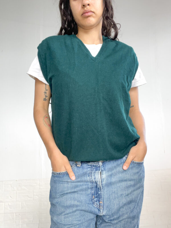 chaleco tejido verde SALE - Imagen 5