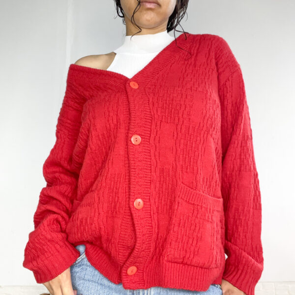 saco tejido rojo - Imagen 6