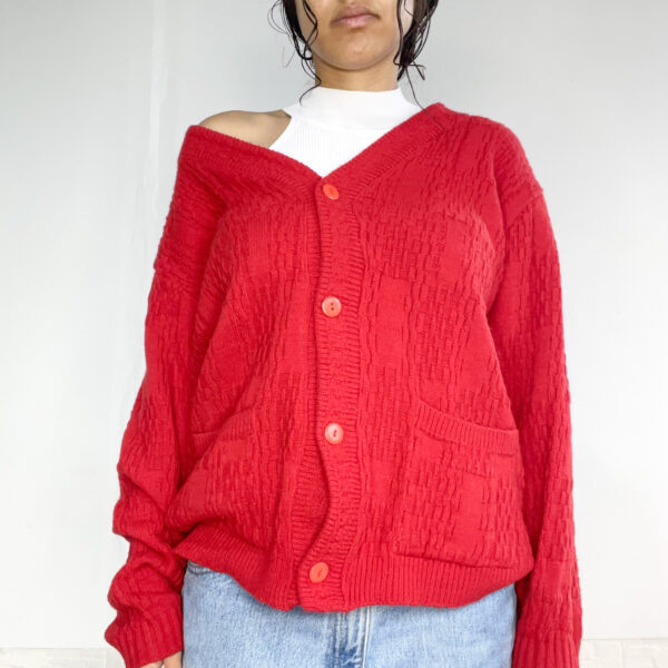 saco tejido rojo - Imagen 7