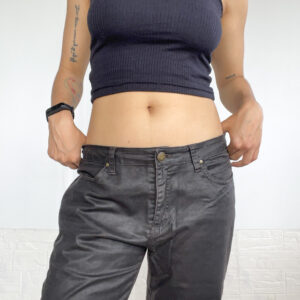 Pantalon de cuerina marrón