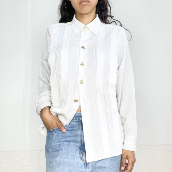 camisa vintage blanca - Imagen 3