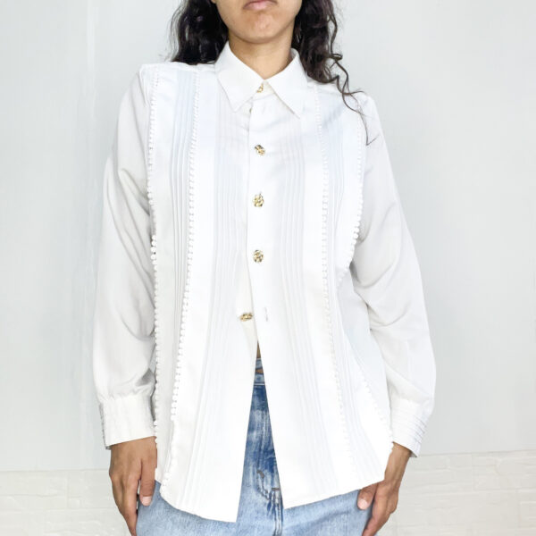 camisa vintage blanca - Imagen 4