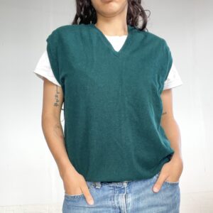 chaleco tejido verde SALE