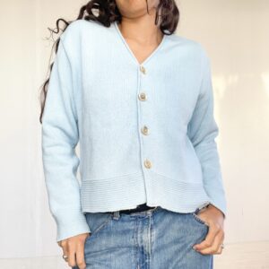 saco tejido celeste SALE