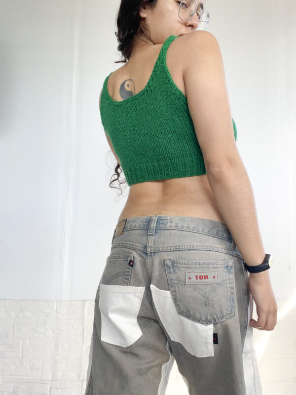 top tejido verde reworked - Imagen 8