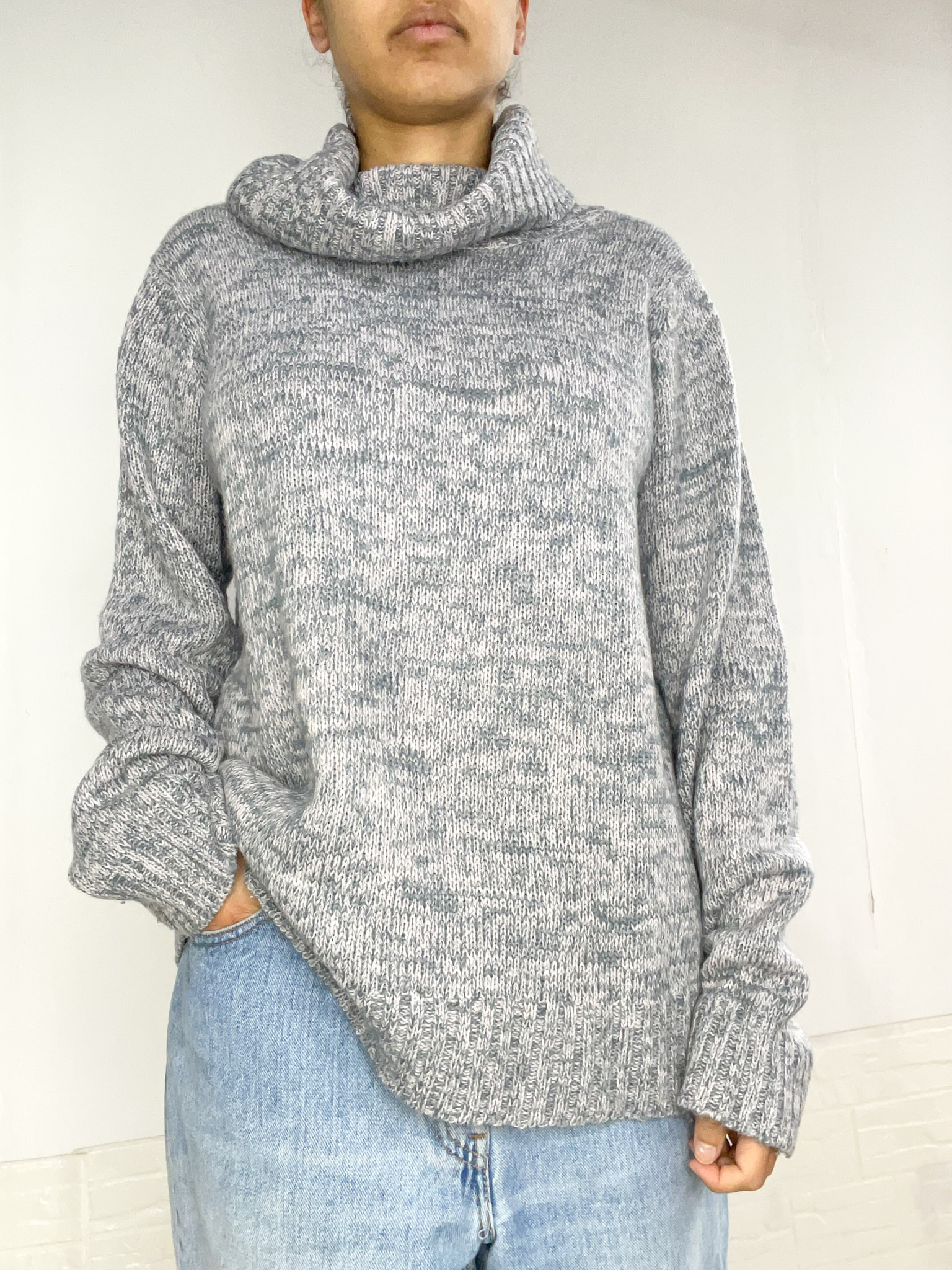 poleron gris jaspeado SALE - Imagen 3