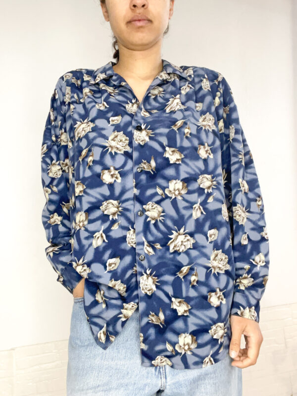 Camisa estampada azul SALE - Imagen 3