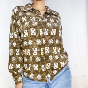 camisa estampada marrón SALE