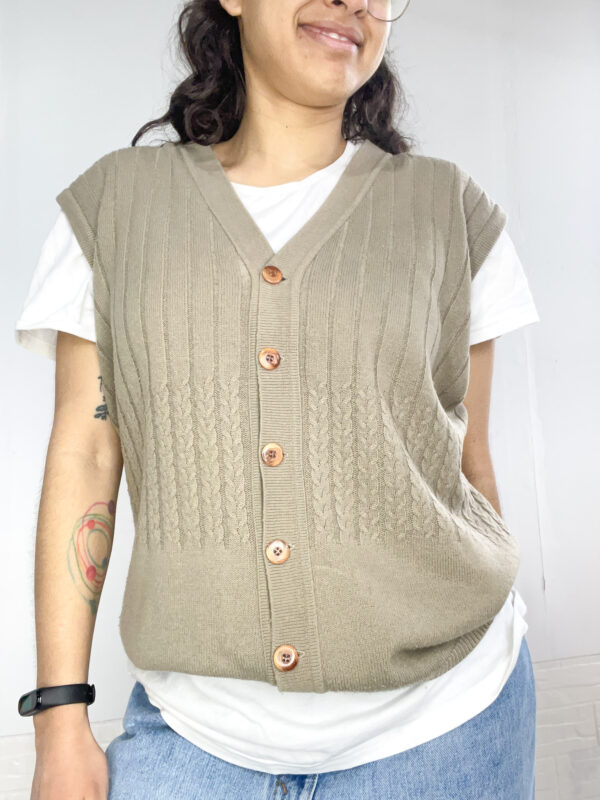 chaleco beige SALE - Imagen 4