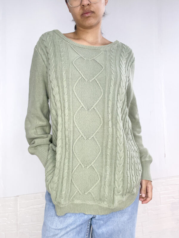 Buzo tejido verde claro SALE - Imagen 3
