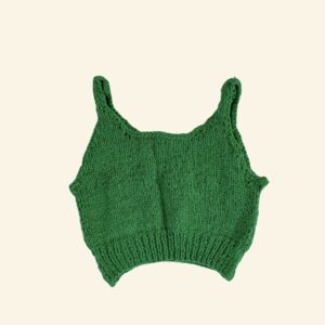 top tejido verde reworked