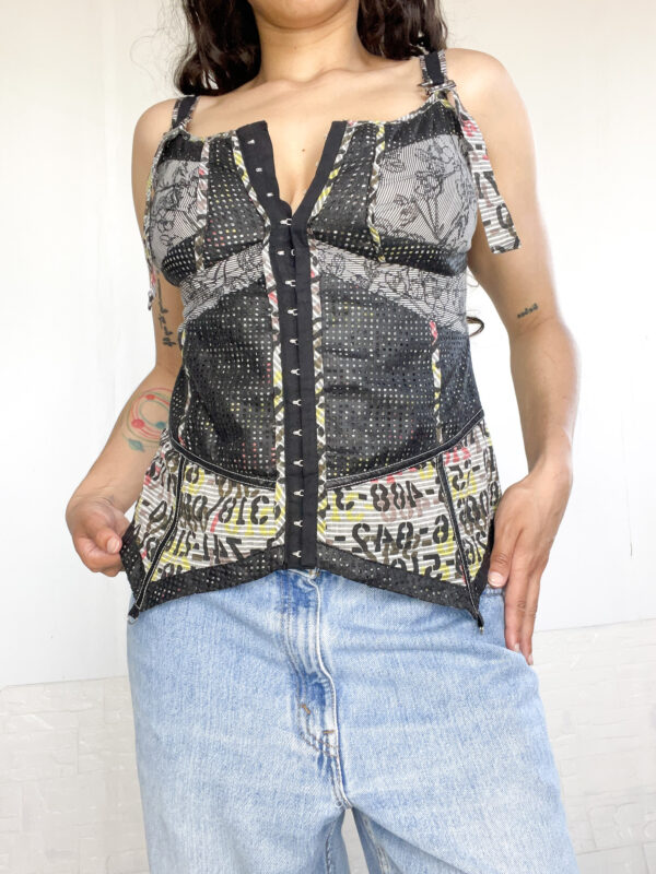 top estilo corset estampado - Imagen 4