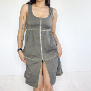 vestido verde con cierre