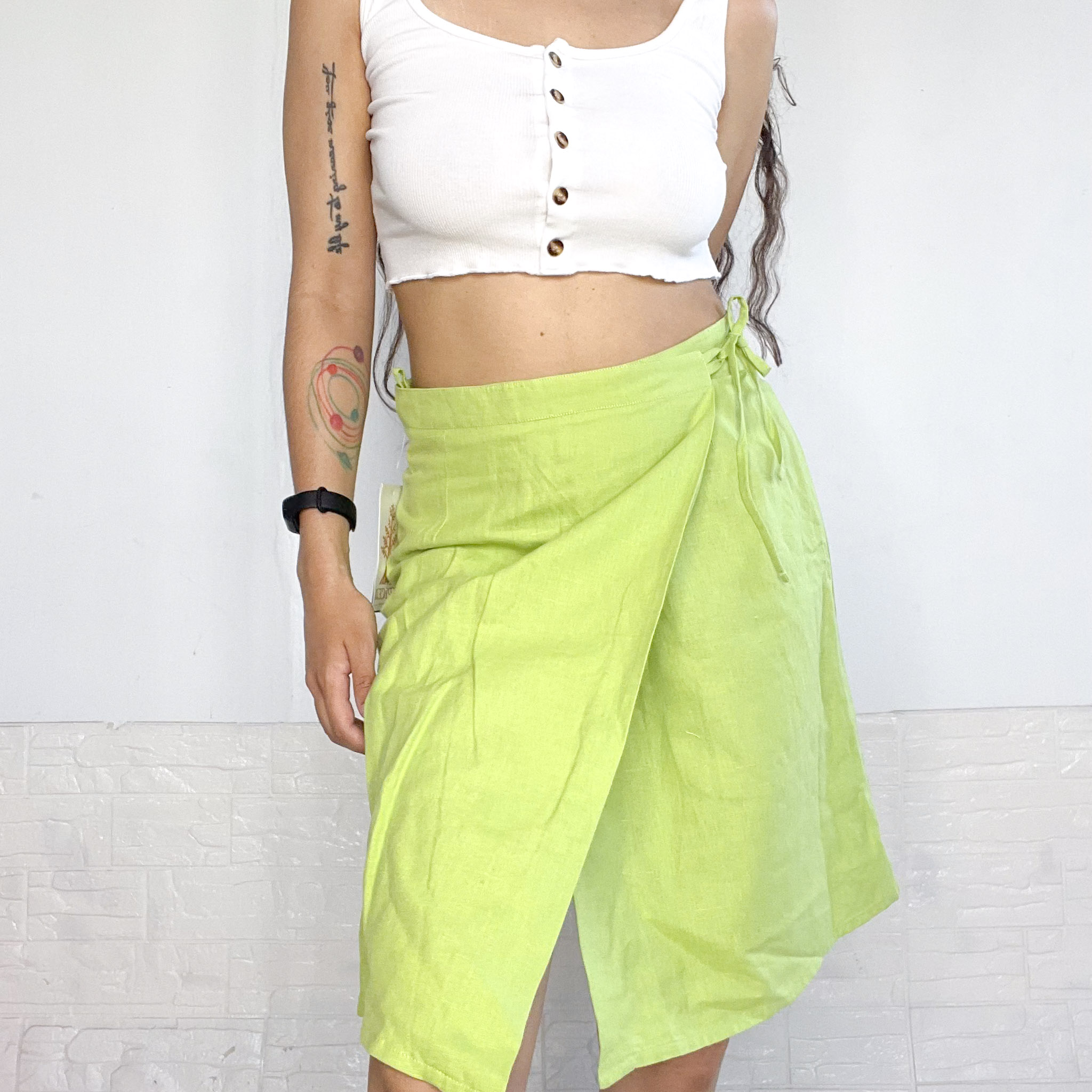 Pollera cruzada verde - Imagen 3