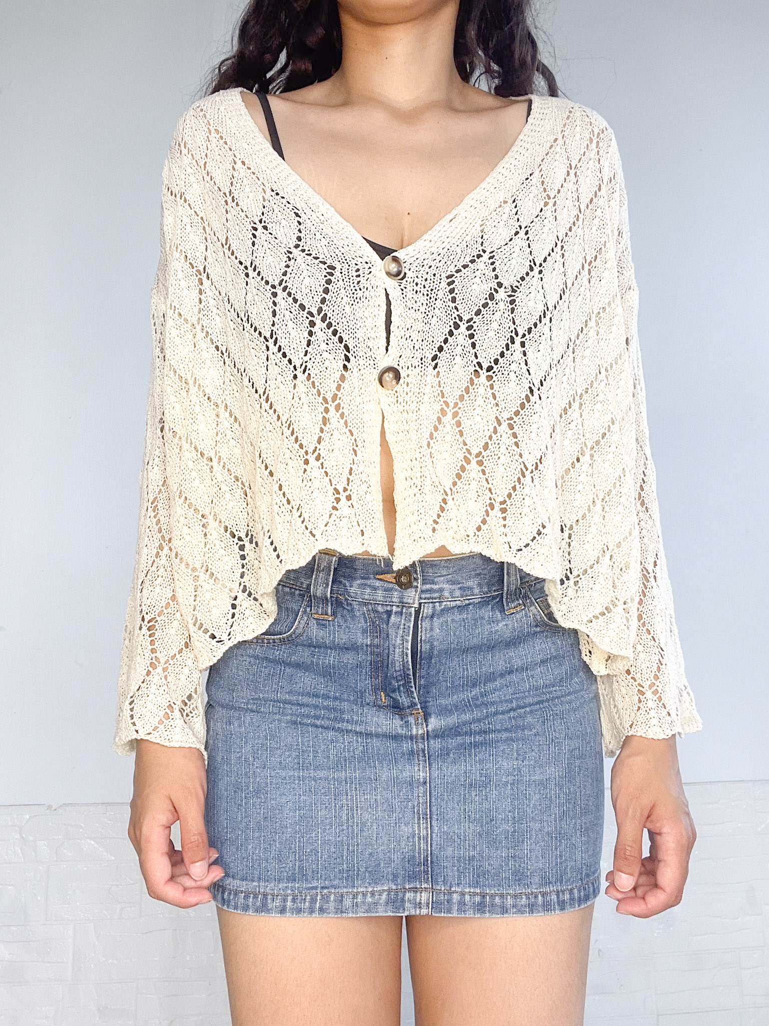 saquito calado beige - Imagen 4