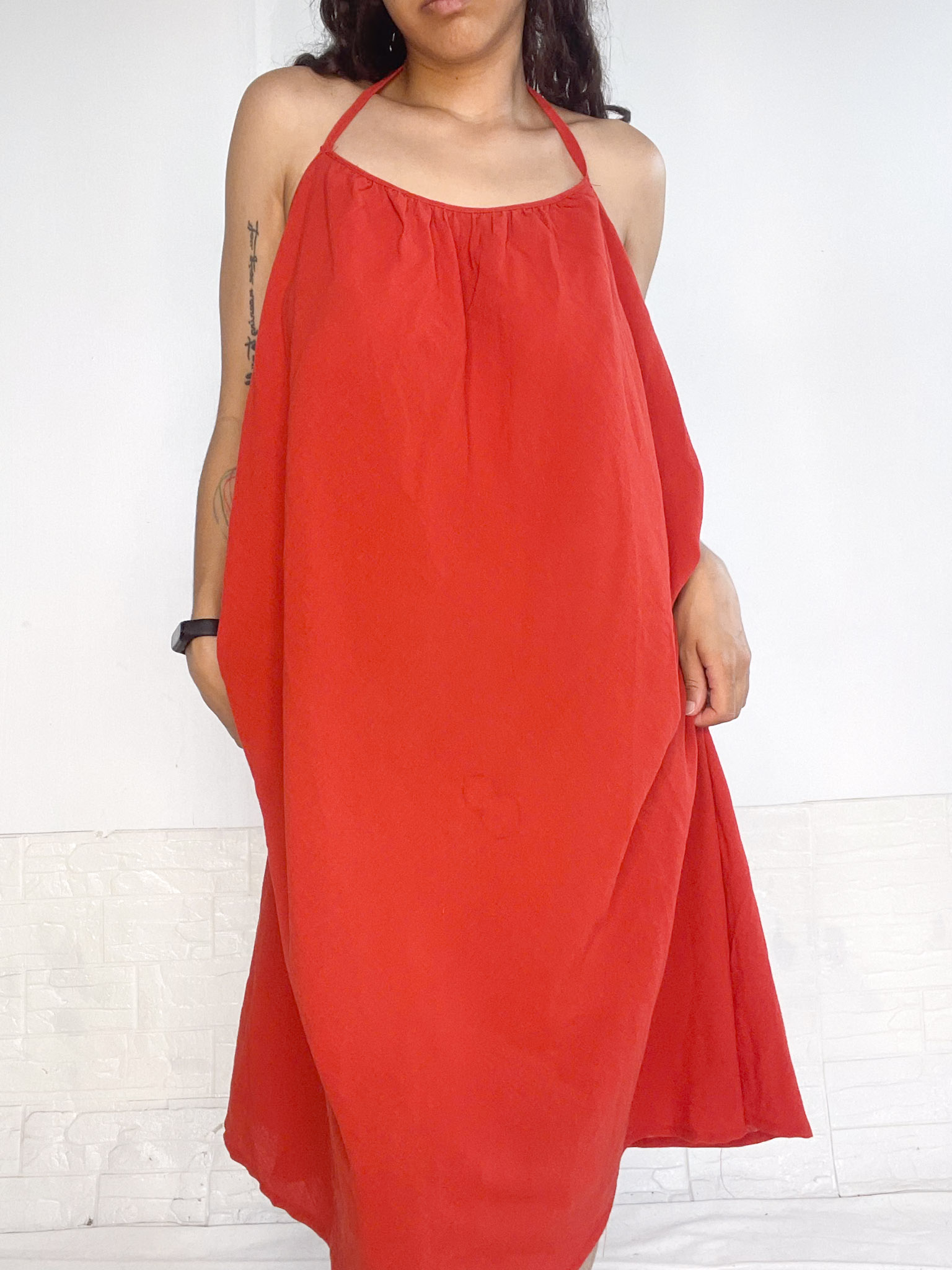 vestido midi rojo - Imagen 2