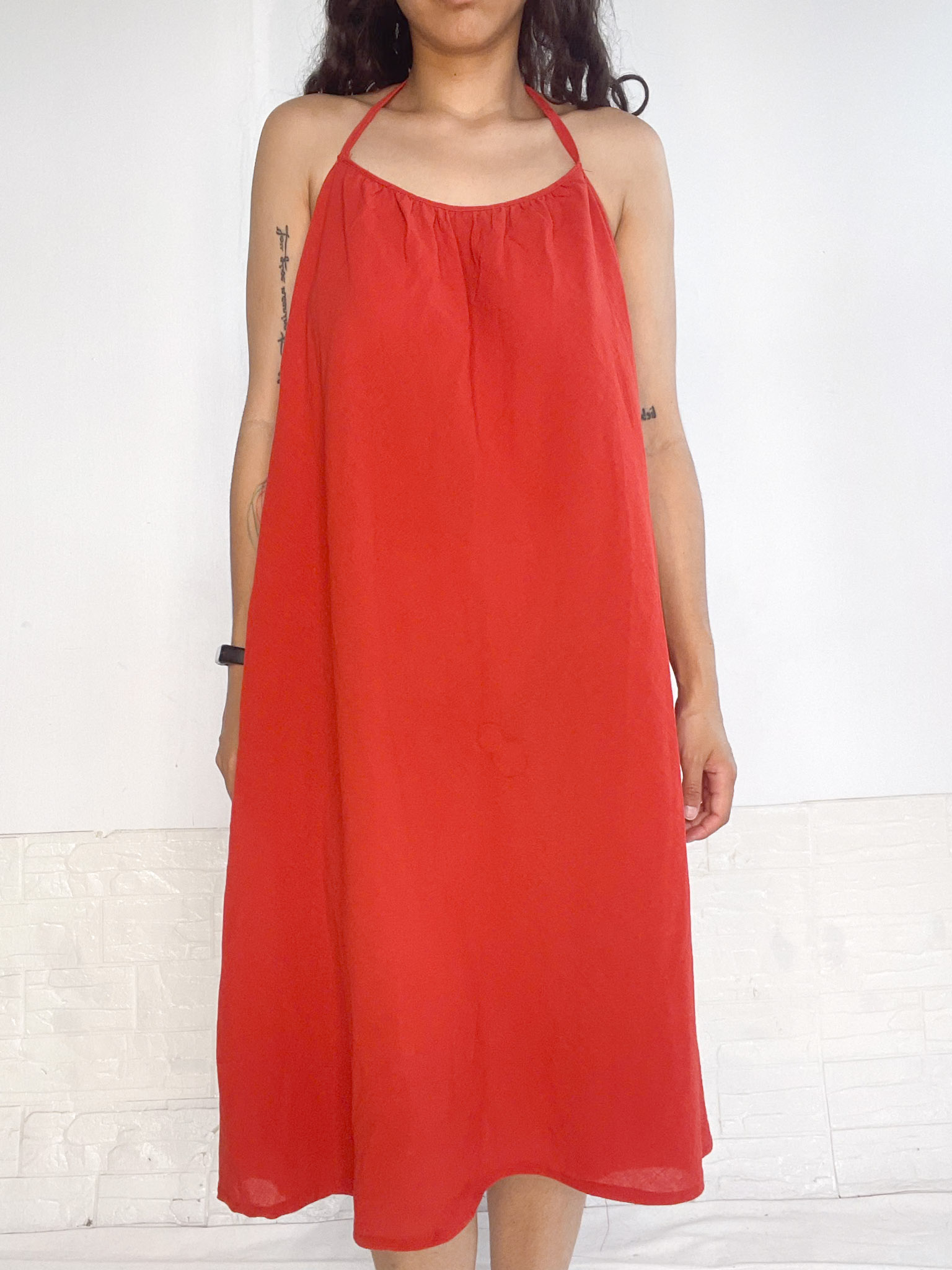 vestido midi rojo - Imagen 3